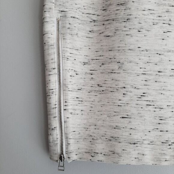 WILFRED / Aritzia Exposed Zip Slit Ponte Pencil Fitted Mini Skirt Marled Grey 6 - Picture 5 of 13